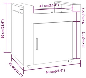 ΤΡΟΛΕΪ ΓΡΑΦΕΙΟΥ ΜΑΥΡΟ 60 X 45 X 60 ΕΚ. ΑΠΟ ΕΠΕΞΕΡΓΑΣΜΕΝΟ ΞΥΛΟ 816609