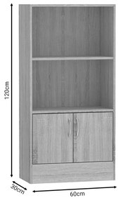 Βιβλιοθήκη Negan pakoworld sonoma μελαμίνης 60x30x120εκ (1 τεμάχια)