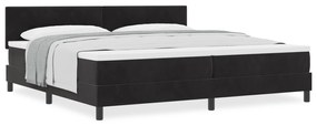 vidaXL Κρεβάτι Box Spring με Στρώμα Μαύρο 200x200 εκ Βελούδο