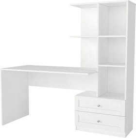 Γραφείο εργασίας Mantra Megapap χρώμα λευκό 150x60x152εκ.
