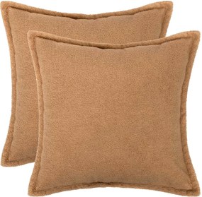 vidaXL Κάλυμμα Μαξιλαριού 2 pcs HOUTEN Μπεζ 50 x 50 cm Μπουκλέ