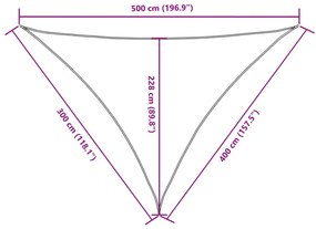 Πανί Σκίασης Τρίγωνο Μπεζ 3 x 4 x 5 μ. από Ύφασμα Oxford - Μπεζ