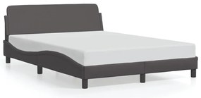 vidaXL Πλαίσιο Κρεβατιού με Κεφαλάρι Γκρι 140x200 εκ. Συνθετικό Δέρμα