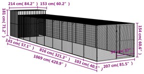 ΣΠΙΤΑΚΙ ΣΚΥΛΟΥ ΜΕ ΑΥΛΗ ΑΝΘΡΑΚΙ 214X1069X181 ΕΚ. ΓΑΛΒΑΝ. ΧΑΛΥΒΑΣ 3189135