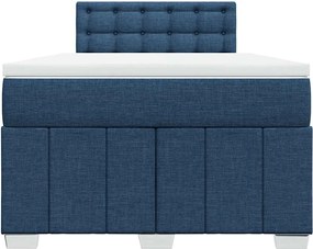 vidaXL Κρεβάτι Boxspring με Στρώμα Μπλε 120x200 εκ. Υφασμάτινο