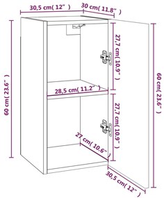 Έπιπλα Τηλεόρασης 4 τεμ. Καφέ Δρυς 30,5x30x36 εκ. Επεξ. Ξύλο - Καφέ