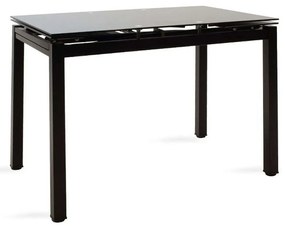 Τραπέζι Επεκτεινόμενο Finn 101-000013 110/170x70x75cm Black Μέταλλο,Γυαλί