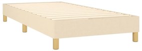 vidaXL Κρεβάτι Boxspring με Στρώμα Κρεμ 100 x 200 εκ. Υφασμάτινο