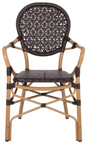 ΠΟΛΥΘΡΟΝΑ ΑΛΟΥΜΙΝΙΟΥ BAMBOO LOOK ΚΑΦΕ ΚΑΙ ΚΑΦΕ PE RATTAN HM5926.01 56x62x95Yεκ.