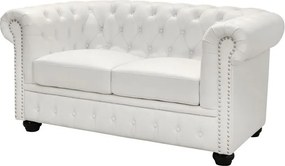 ΚΑΝΑΠΕΣ 2ΘΕΣΙΟΣ T.CHESTERFIELD HM3010.02 ΤΕΧΝΟΔΕΡΜΑ ΛΕΥΚΟ ΜΑΤ 155x90x73 εκ.