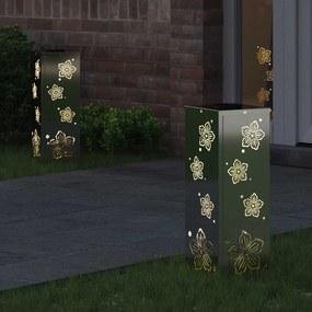 vidaXL Ηλιακό LED Φως Δρόμου 2 pcs Ασημί Γαλβανισμένο