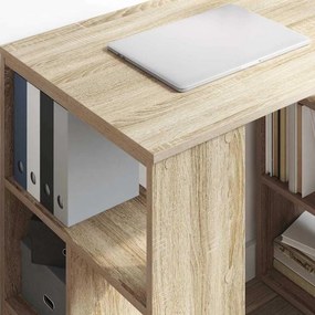 vidaXL Γραφείο με ράφι Δρύς Sonoma 90 x 50 x 75 εκ. Επεξεργασμένο ξύλο