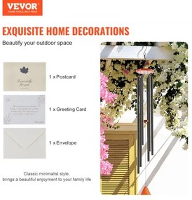 VEVOR Wind Chimes for Outside 1524 mm Aluminum Memorial Deep Tone Wind Chimes