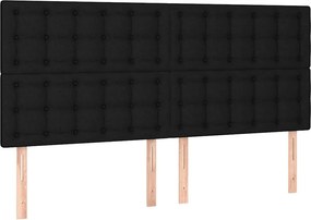 vidaXL Κρεβάτι Boxspring με Στρώμα Μαύρο 180x200 εκ. Υφασμάτινο