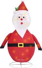 vidaXL Άγιος Βασίλης Χριστουγ. Φιγούρα LED 60 εκ. Πολυτελές Ύφασμα