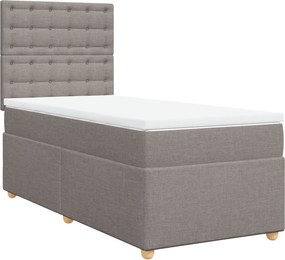 vidaXL Κρεβάτι Boxspring με Στρώμα Taupe 90x190 εκ.Υφασμάτινο