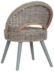 vidaXL Πολυθρόνα Γκρι από Ρατάν Kubu