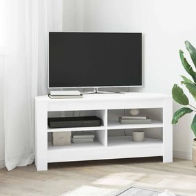 vidaXL ΓωνιακήΒάσηΤηλεόρασης Λευκό 102 x 40,5 x 45 εκ