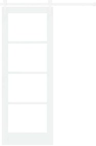 vidaXL Ολισθητή Πόρτα Λευκό 73.5 x 198.5 εκ. Ξύλο και μέταλλο