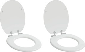 vidaXL Μαλακή κλειστή λεκάνη 2 pcs Λευκός 44 x 38 εκ. Πίνακας MDF