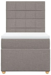 vidaXL Κρεβάτι Boxspring με Στρώμα Taupe 80x200 εκ. Υφασμάτινο
