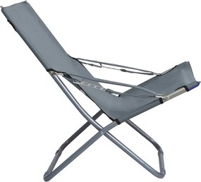 vidaXL Καρέκλες Παραλίας Πτυσσόμενες 2 τεμ. Γκρι Υφασμάτινες