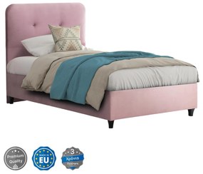 BED DOLORES  DUSTY PINK VELVET 90X200 cm