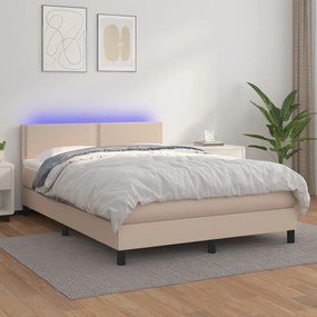 ΚΡΕΒΑΤΙ BOXSPRING ΣΤΡΩΜΑ&amp;LED ΚΑΠΟΥΤΣΙΝΟ 140X190 ΕΚ. ΣΥΝΘ. ΔΕΡΜΑ 3134164