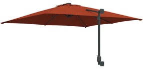 vidaXL Ομπρέλα Κήπου Τερακότα 248.5 x 247.5 x 160 εκ. ύφασμα