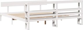 vidaXL Σκελετός Κρεβ. Χωρίς Στρώμα Λευκό 180x200 εκ Μασίφ Πεύκο