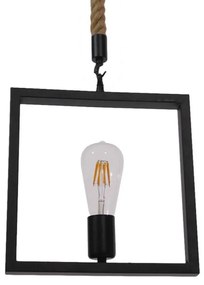 Φωτιστικό Οροφής Fraise 01077 Black GloboStar Rope, Metal