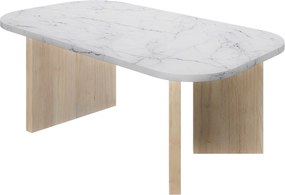 Quartz τραπεζάκι σαλονιού 105x58x39εκ. Natural chestnut / Marble