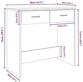 vidaXL Γραφείο Γκρι Sonoma 80 x 40 x 75 εκ. από Επεξεργασμένο Ξύλο