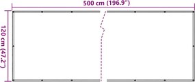 vidaXL Περίφραξη Μπαλκονιού Προστατευτική Ανθρακί 500x120 εκ. από PVC