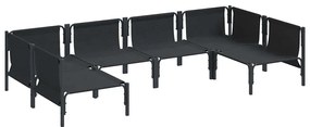 vidaXL Σετ Καναπέ Κήπου με μαξιλάρι 6 pcs Μαύρο Ατσάλι