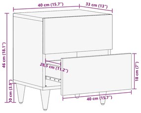 ΚΟΜΟΔΙΝΟ ΝΤΟΥΛΑΠΙ ΑΝΟΙΧΤΟ ΓΚΡΙ 40X33X46 CM ΜΑΣΙΦ ΞΥΛΟ MANGO 4017790