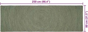 vidaXL Χαλιά χώρου Λαδί 80 x 250 cm Γιούτα
