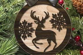 Σετ των 3 Intra απο ξύλο plywood 3mm-4mm πάχος κοπής με λέιζερ Χριστουγεννιάτικο Στολίδι. Δίασταση 5x5 cm INTRAFABR-74380524