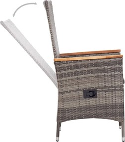 vidaXL Σετ Τραπεζαρίας Κήπου 5 Τεμαχίων Γκρι