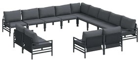 vidaXL Σετ Καναπέ Κήπου 13 pcs Ανθρακί Ατσάλι