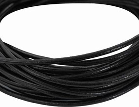 vidaXL Δερμάτινο σχοινί 1 Μαύρο Ø2,5 χιλ. x 10 μ. Δέρμα