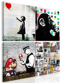 Πίνακας - Banksy Collage (4 Parts) 60x60