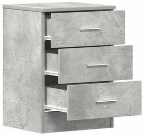 vidaXL Κομοδίνο Γκρι του Σκυροδέματος 38 x 35 x 56 εκ. από Επεξ. Ξύλο