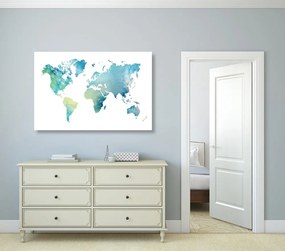 Εικόνα στον παγκόσμιο χάρτη φελλού σε σχέδιο ακουαρέλας
