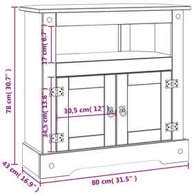 ΝΤΟΥΛΑΠΙ ΜΕΞΙΚΑΝΙΚΟ ΣΤΙΛ CORONA 80 X 43 X 78 ΕΚ. ΞΥΛΟ ΠΕΥΚΟΥ 243739