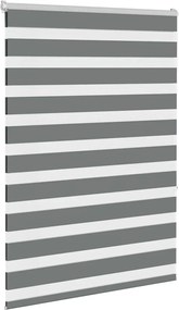 vidaXL Ζέβρα τυφλή Σκούρο Γκρι Πλάτος υφάσματος 105,9 εκ. Πολυεστέρας