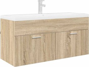vidaXL Ντουλάπι νιπτήρα με αποθήκευση Δρύς Sonoma Επεξεργασμένο ξύλο