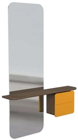 Καθρέπτης Τοίχου One More Look 5820C5620-6 78x15x118cm Dark Oak-Yellow Umage Steel,Wood