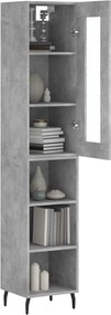 vidaXL Ντουλάπι Γκρι Σκυροδέματος 34,5x34x180 εκ. Επεξεργασμένο Ξύλο