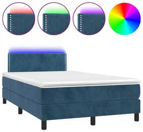 ΚΡΕΒΑΤΙ BOXSPRING ΜΕ ΣΤΡΩΜΑ &amp; LED ΣΚ. ΜΠΛΕ 120X200ΕΚ. ΒΕΛΟΥΔΙΝΟ 3134337